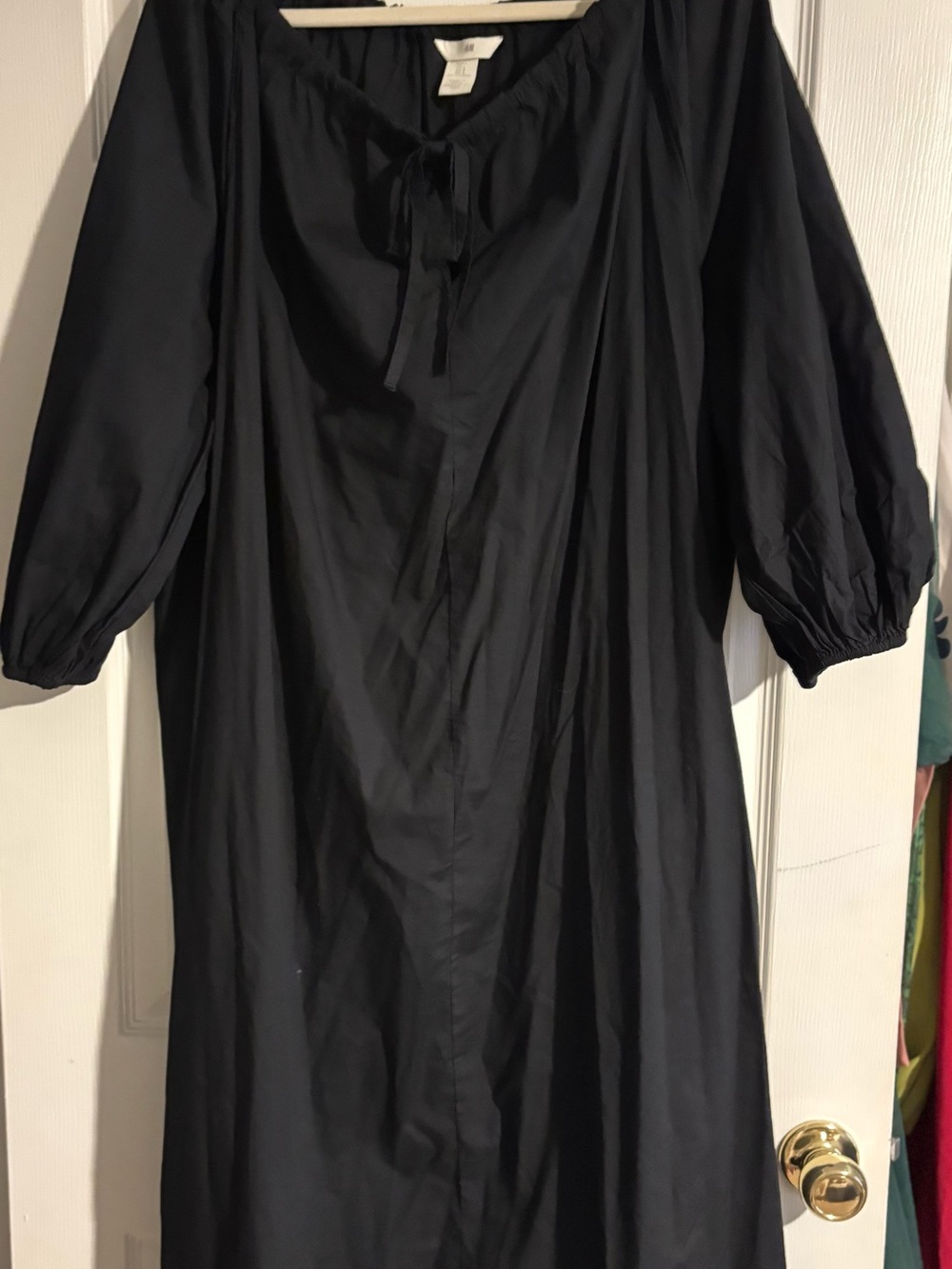 H&M Black Dress with Tie Boat Neck